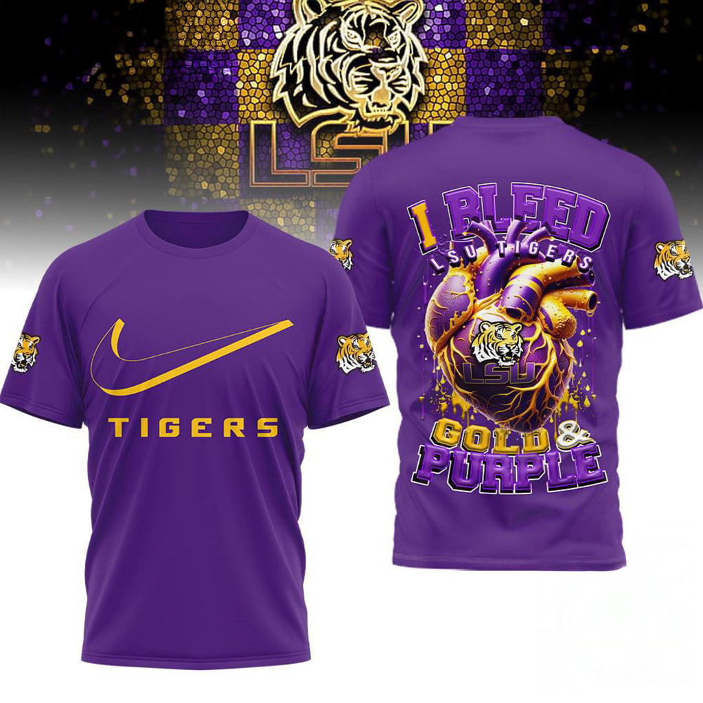 LSU Tigers 2025 NCAA I Bleed Shirt LSU Tigers Merch Presents For Football Lovers