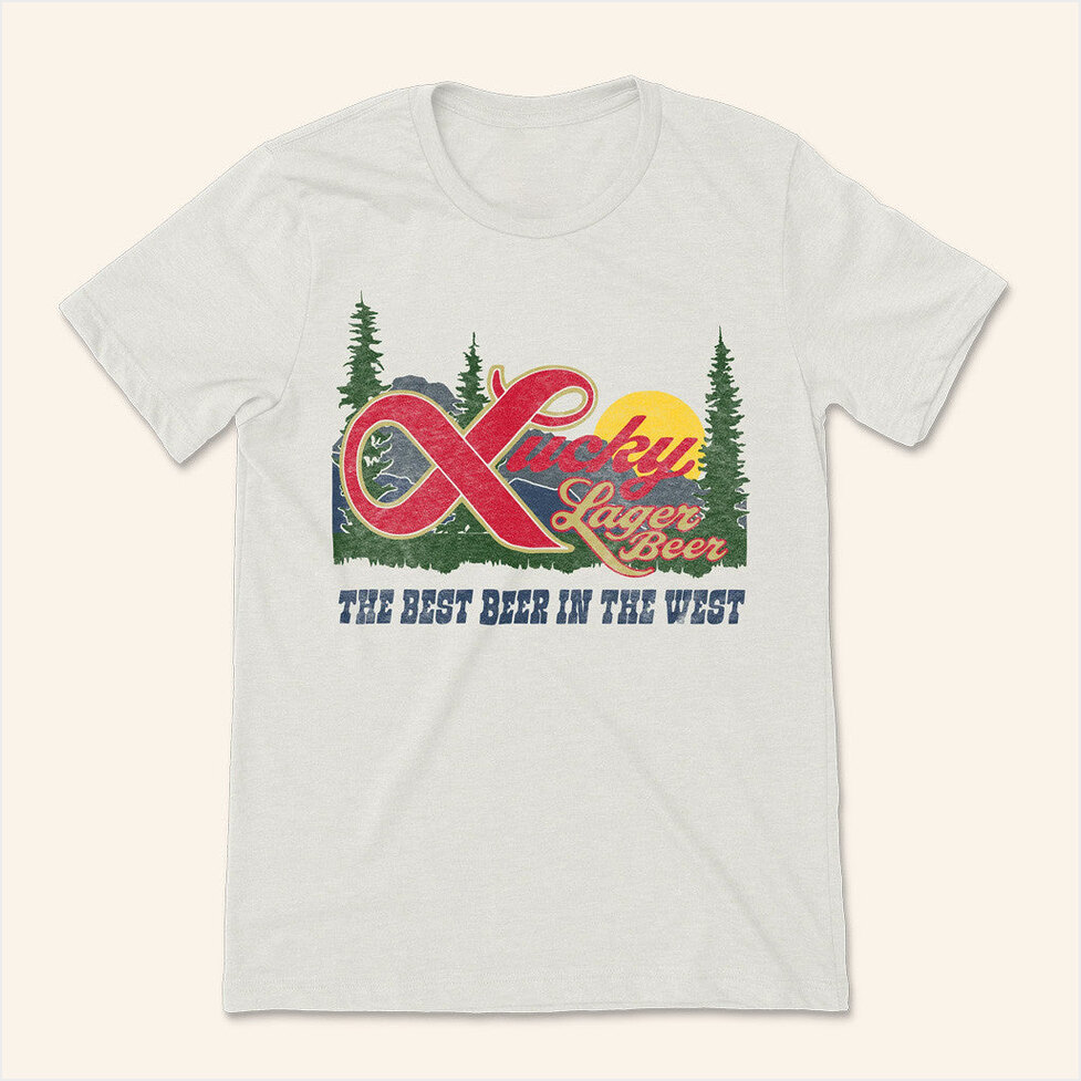 Lucky Lager Vintage Best Beer In The West T-Shirt Streaker Sports Merch Presents For Him