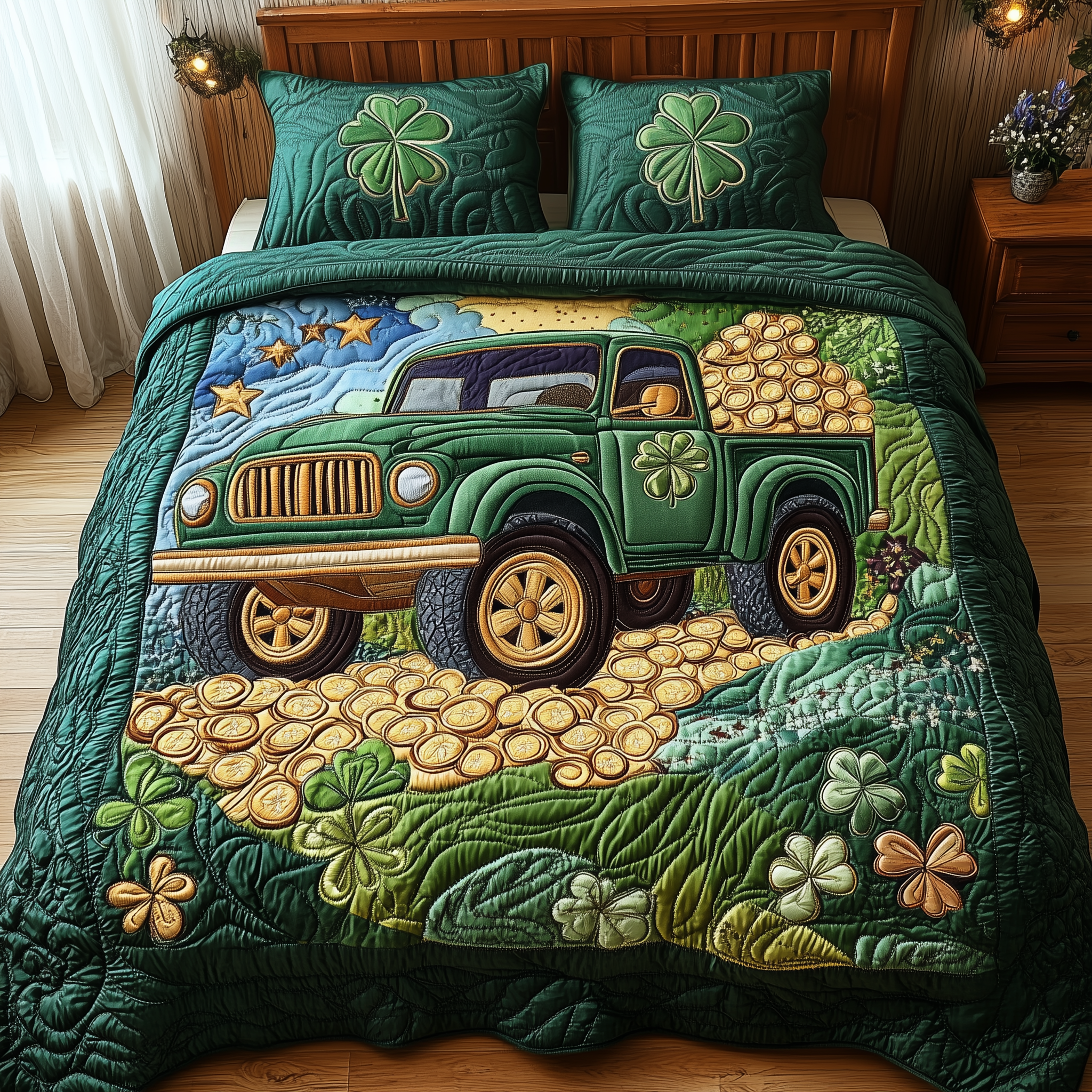 Lucky Load Delivery Quilted Bedding Set Unique Duvet Cover Bedspread Set Funny Birthday Gifts
