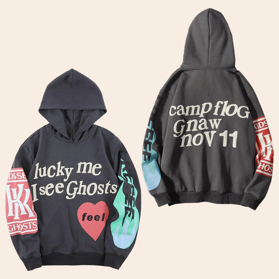 Lucky Me I See Ghosts Hoodie Cute Streetwear Birthday Gift Idea For Girlfriend Who Loves Kanye