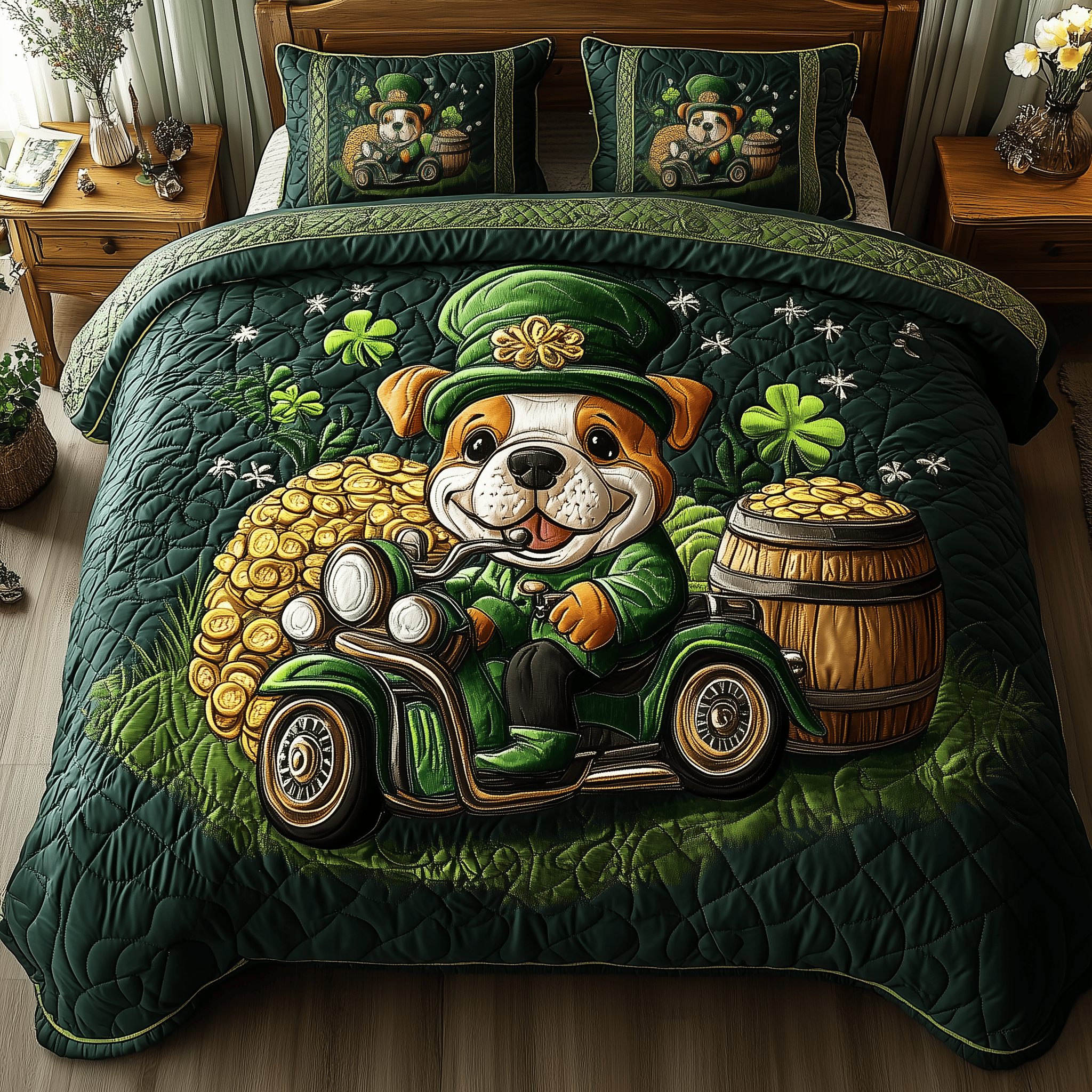 Lucky Rider Quilted Bedding Set Unique Duvet Cover Bedspread Set BirthdayS Day Gifts For Girlfriend