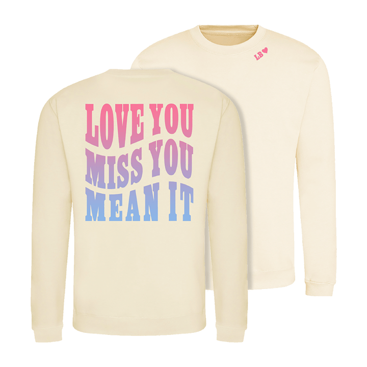 Luke Bryan Love You Miss You Mean It Crewneck Sweatshirt Cool Gifts For Music Lovers