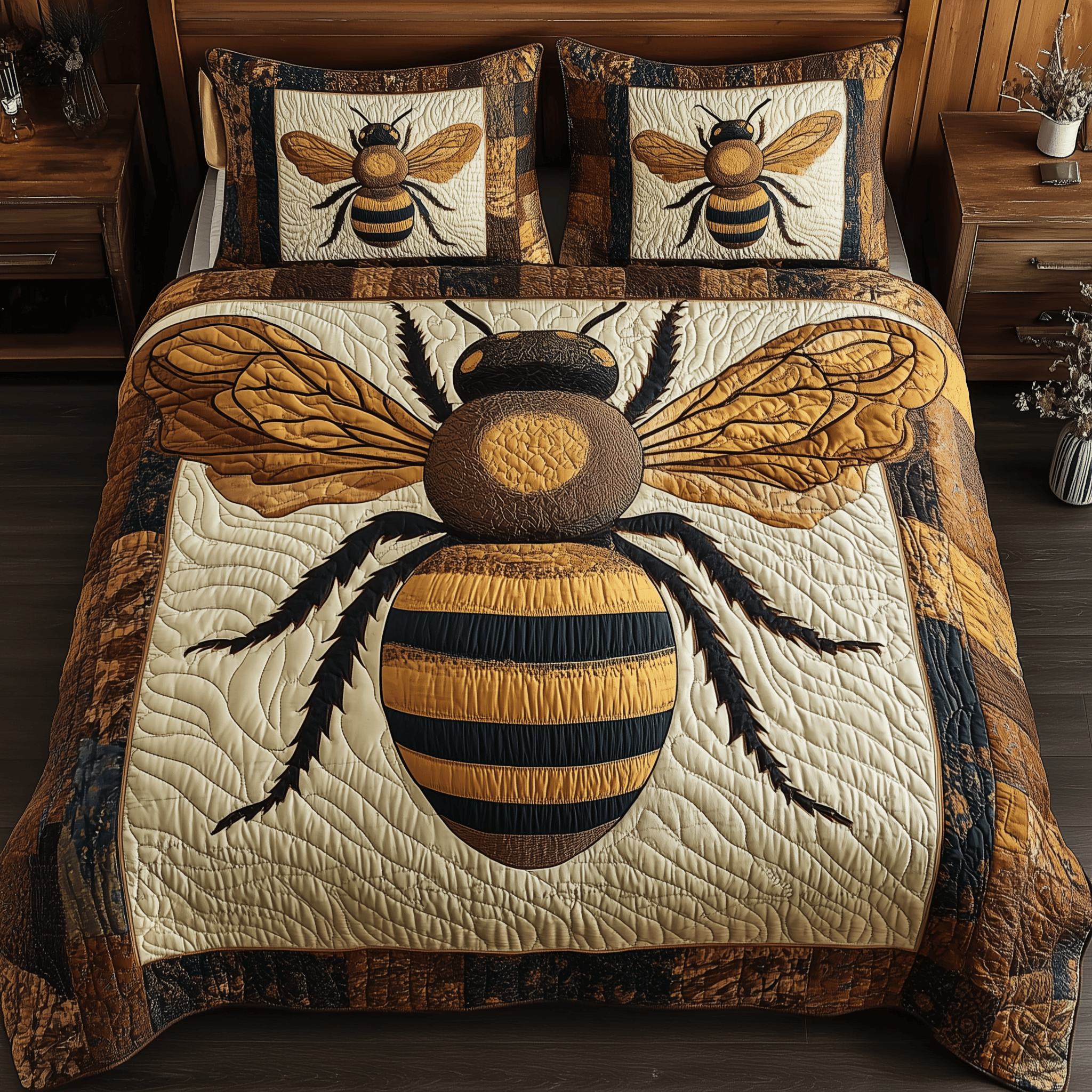 Luminous Pollinator Quilted Bedding Set Duvet Cover Bedspread Set Item Awesome Birthday Gift Ideas