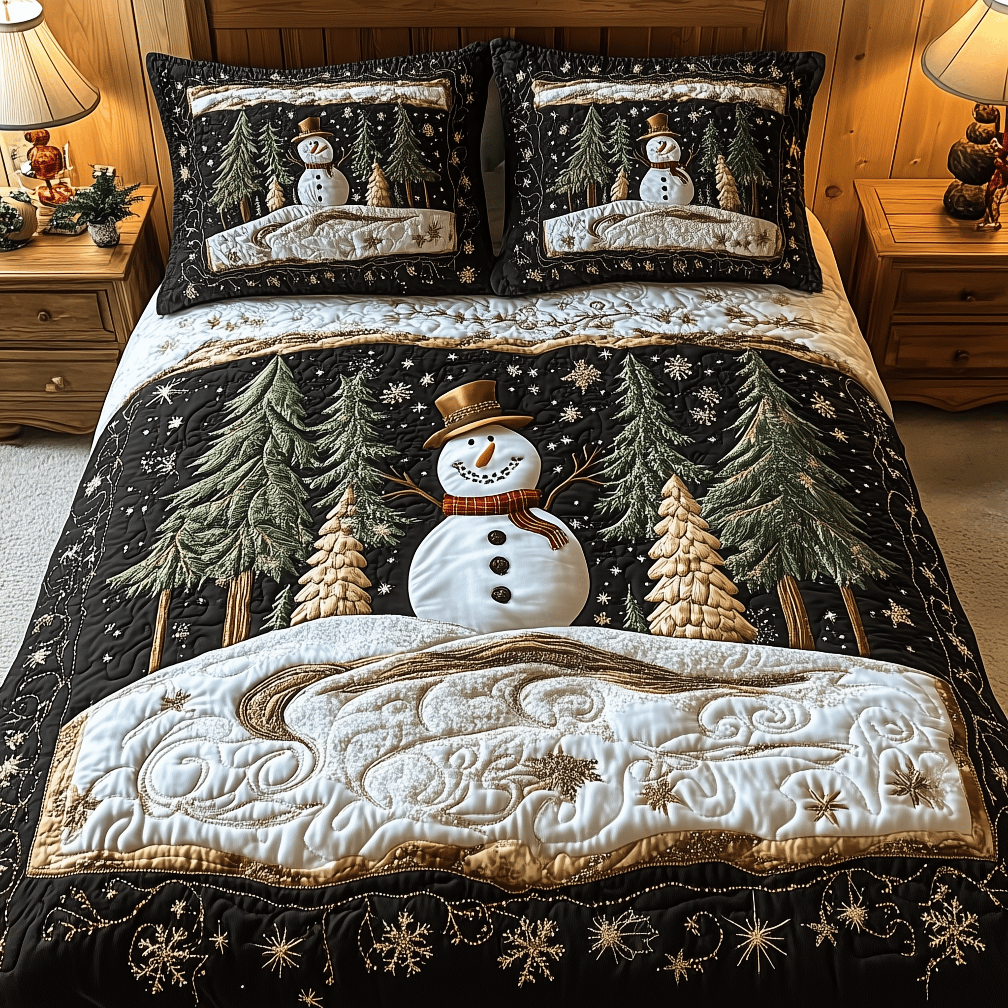 Magic of Christmas Quilted Bedding Set Luxury Gifts For Women