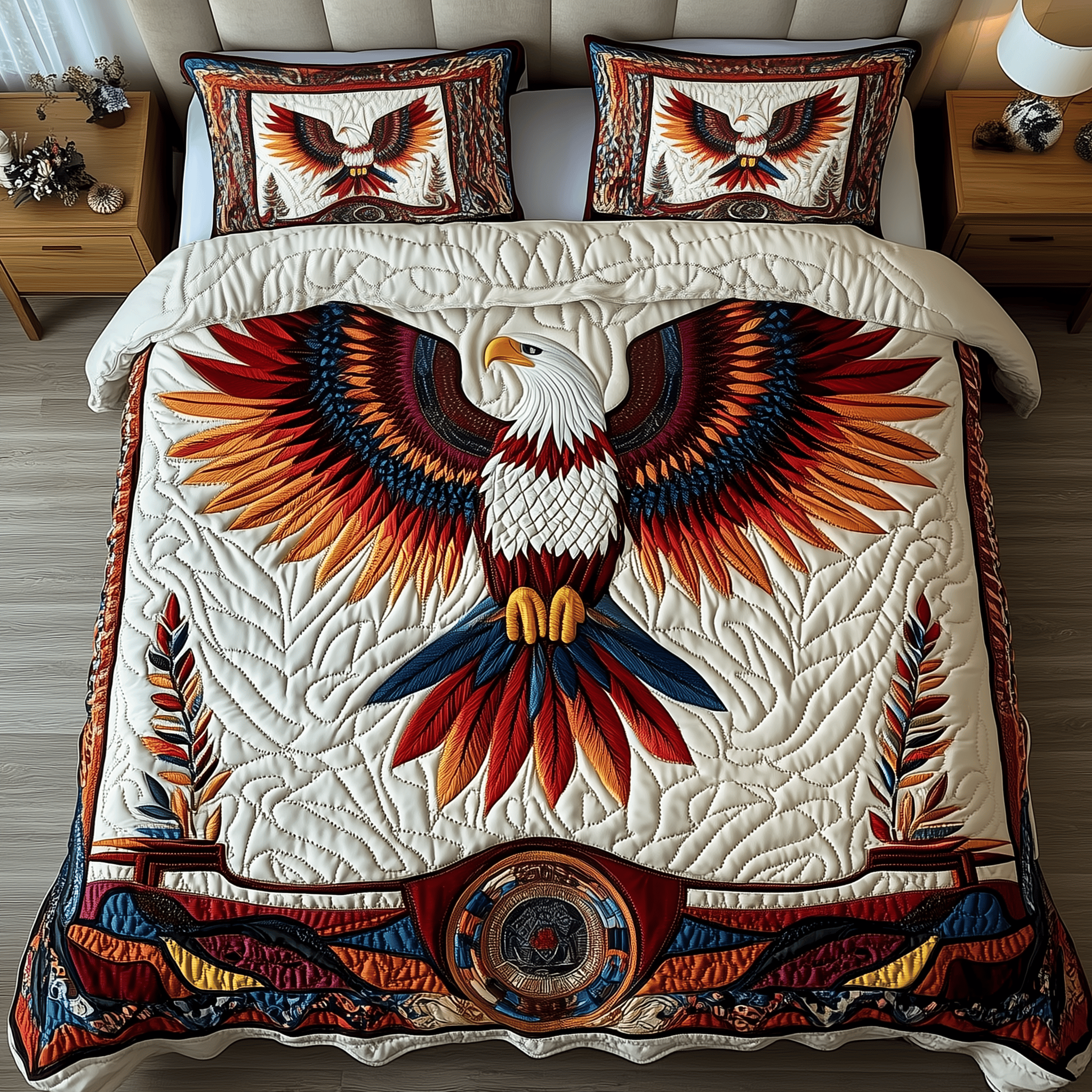 Majestic Eagle Quilted Bedding Set Best Father'sDay Duvet Cover Set Eagle Gifts For Him