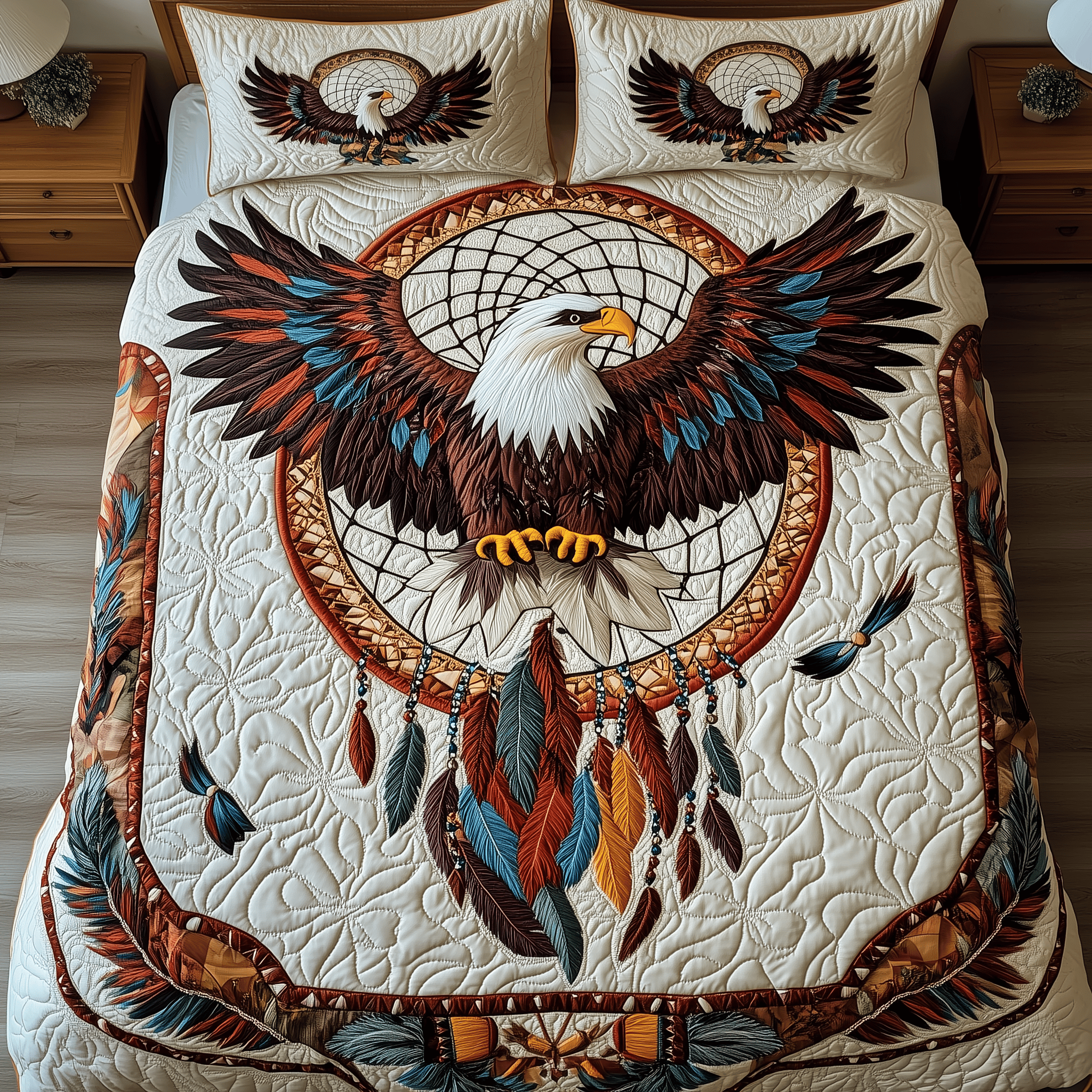 Majestic Eagle Quilted Bedding Set Best Father'sDay Duvet Cover Set Eagle Gifts For Men