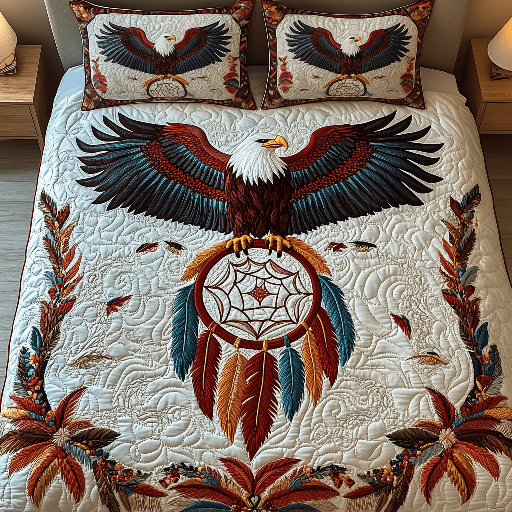 Majestic Eagle Quilted Bedding Set Best Father'sDay Duvet Cover Set Eagle Items Gifts