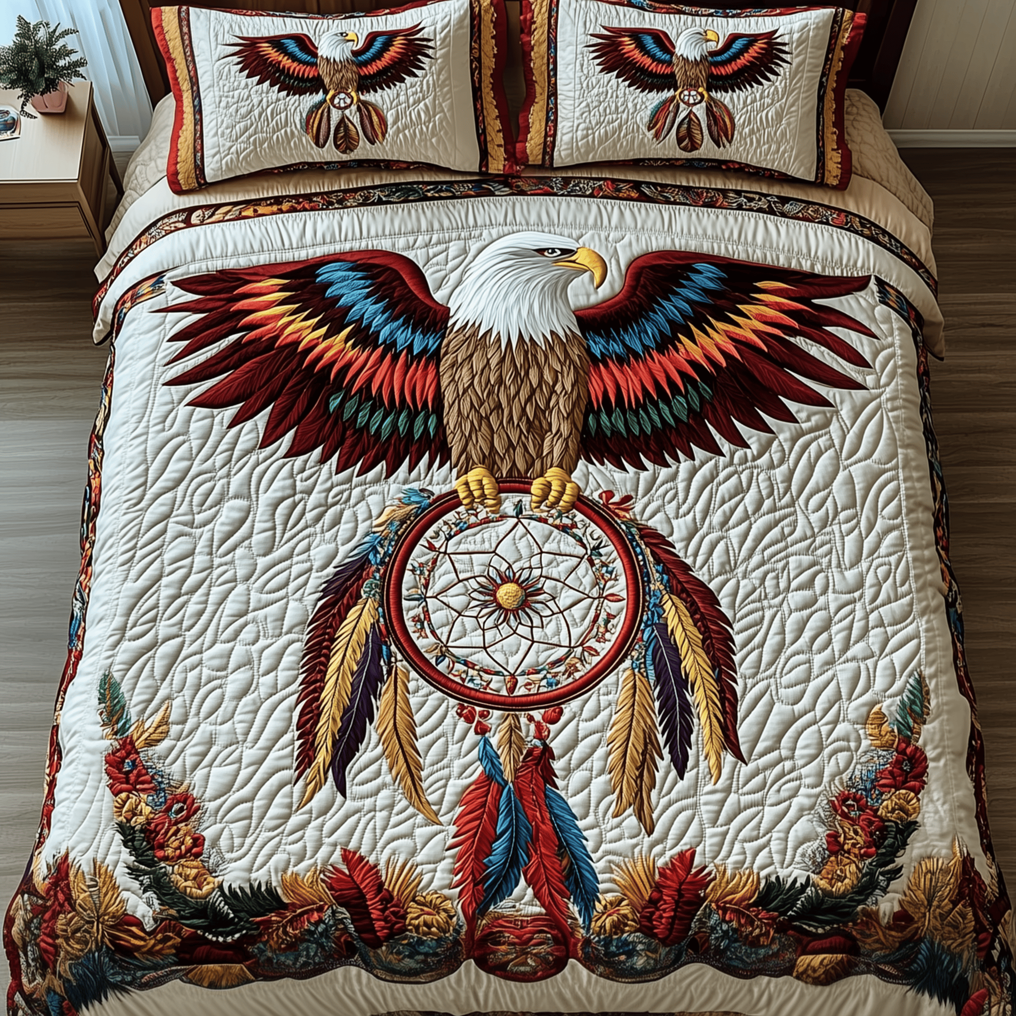 Majestic Eagle Quilted Bedding Set Great Father's Day Duvet Cover Set Eagle Gifts For Men