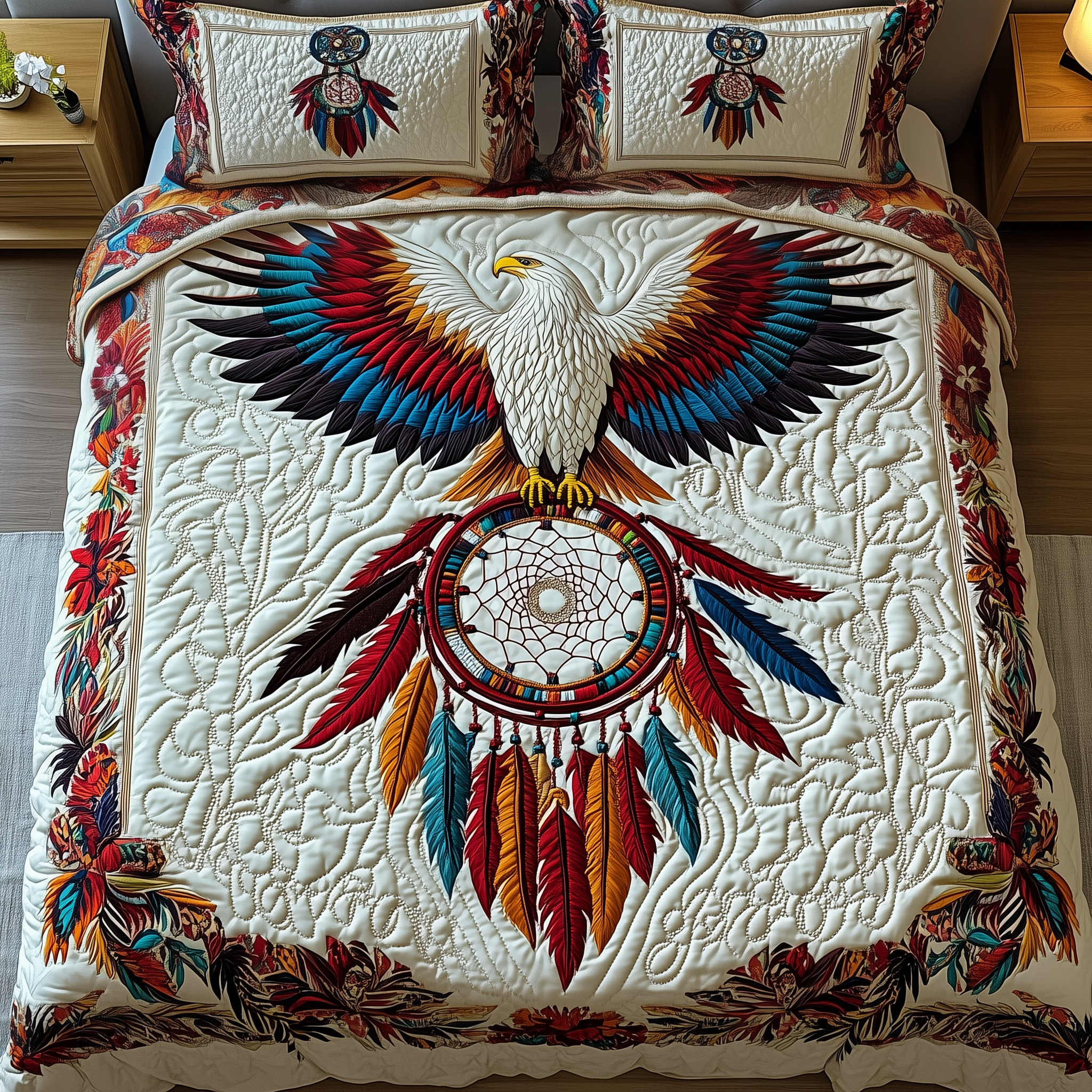 Majestic Eagle Quilted Bedding Set Great Father's Day Duvet Cover Set Eagle Items Gifts
