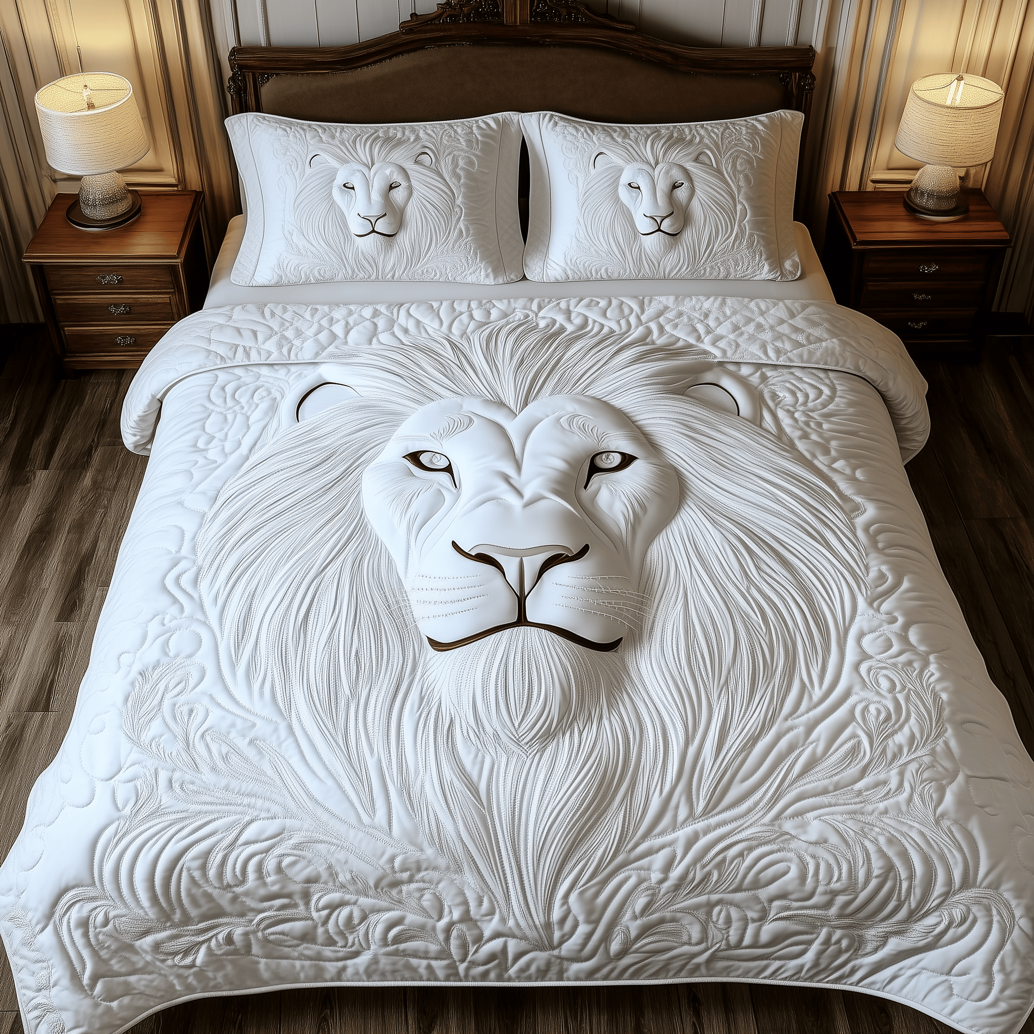 Majestic Lion King Quilted Bedding Set Best Duvet Cover Bedspread Set Lion Gifts For Him Her