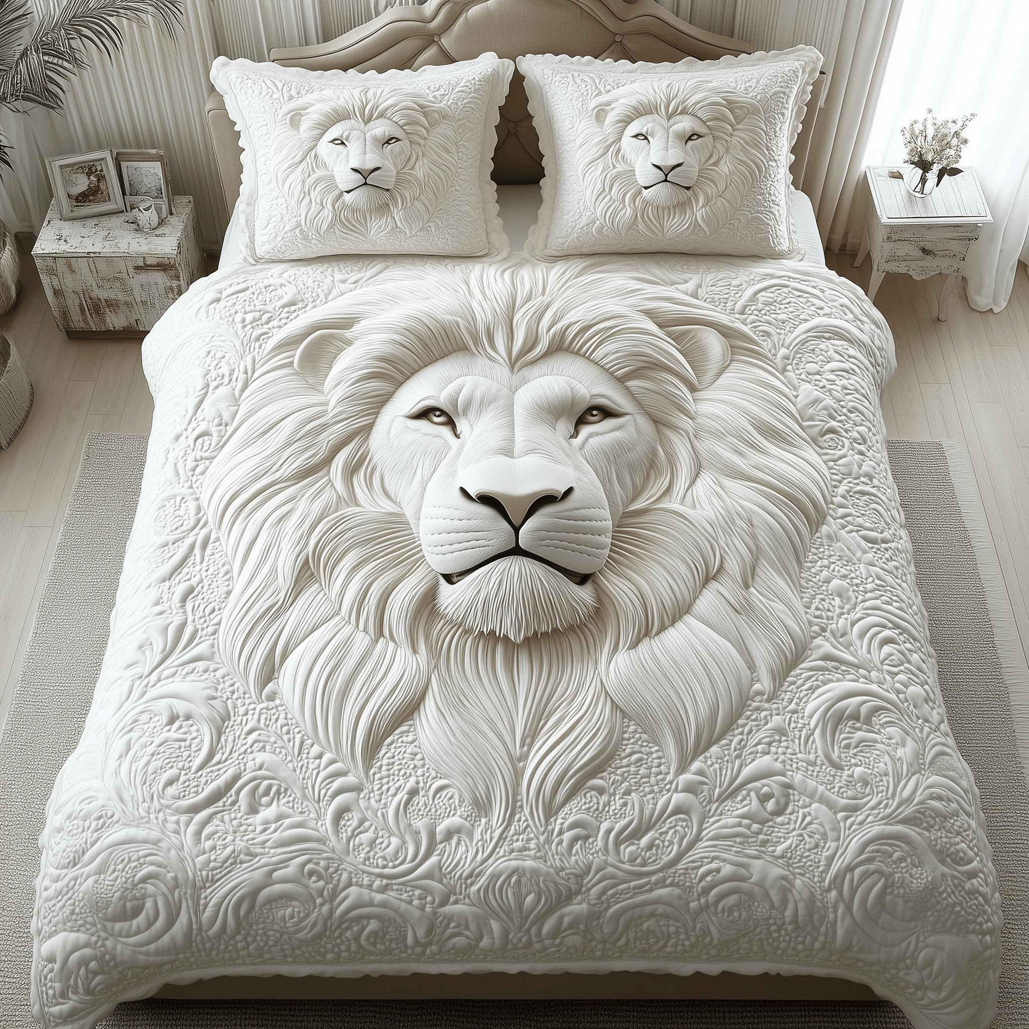 Majestic Lion King Quilted Bedding Set Best Duvet Cover Bedspread Set Unique Lion Gifts