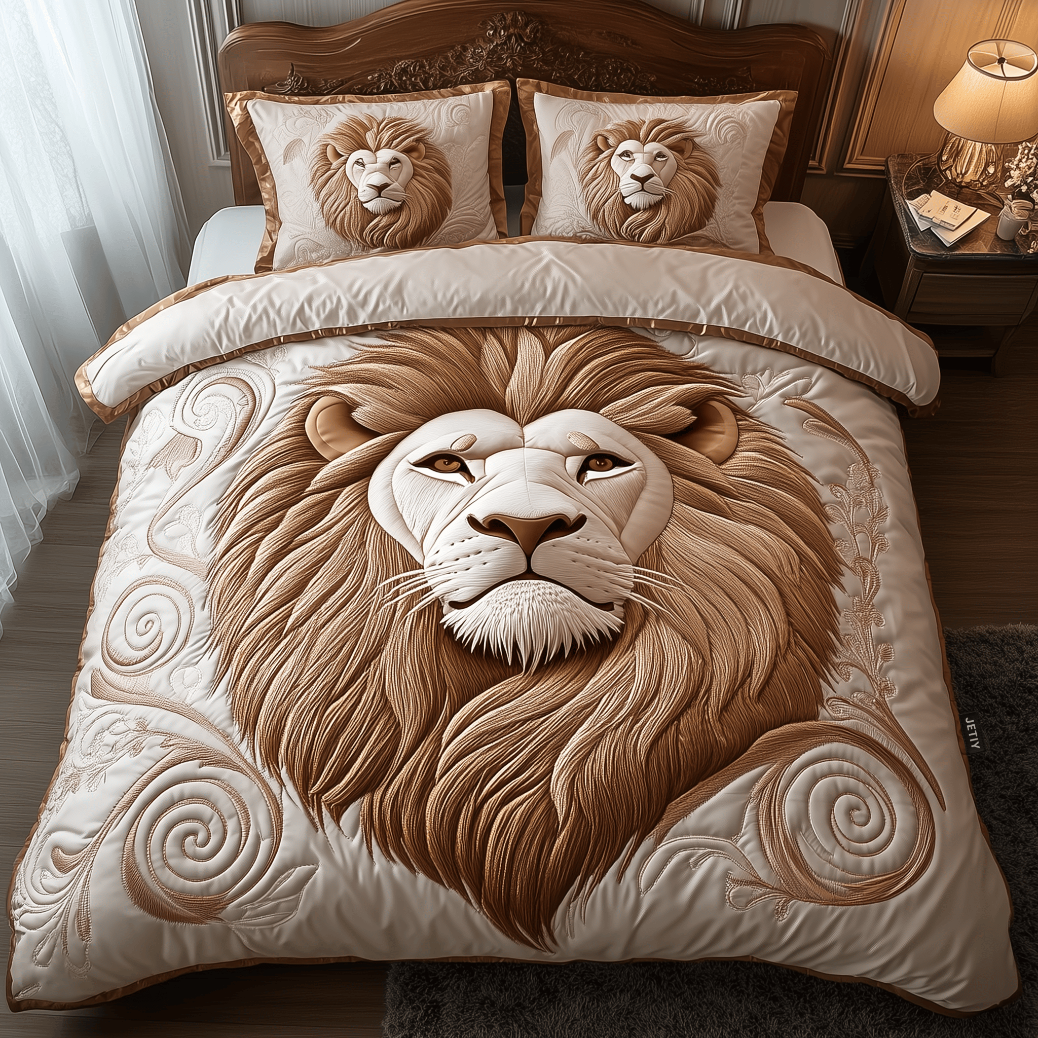 Majestic Lion Quilted Bedding Set Mothers Day Duvet Cover Set Lion Gifts For Him Her