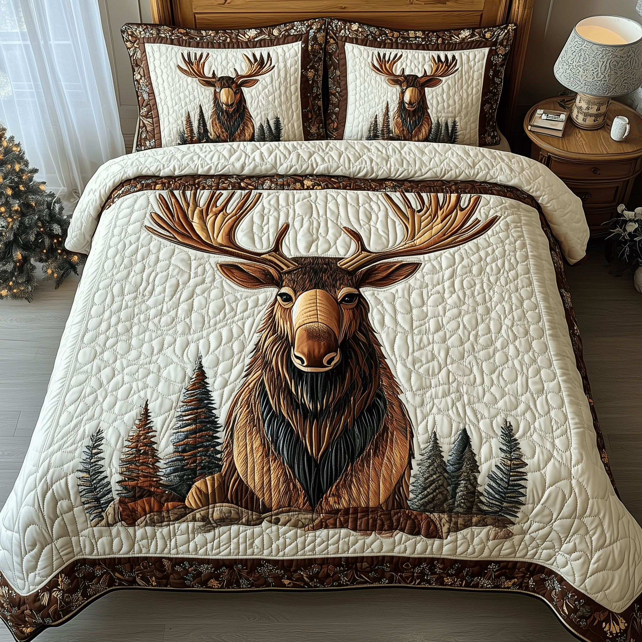 Majestic Moose Quilted Bedding Set Unique Duvet Cover Bedspread Set Top 10 Father's Day Gifts