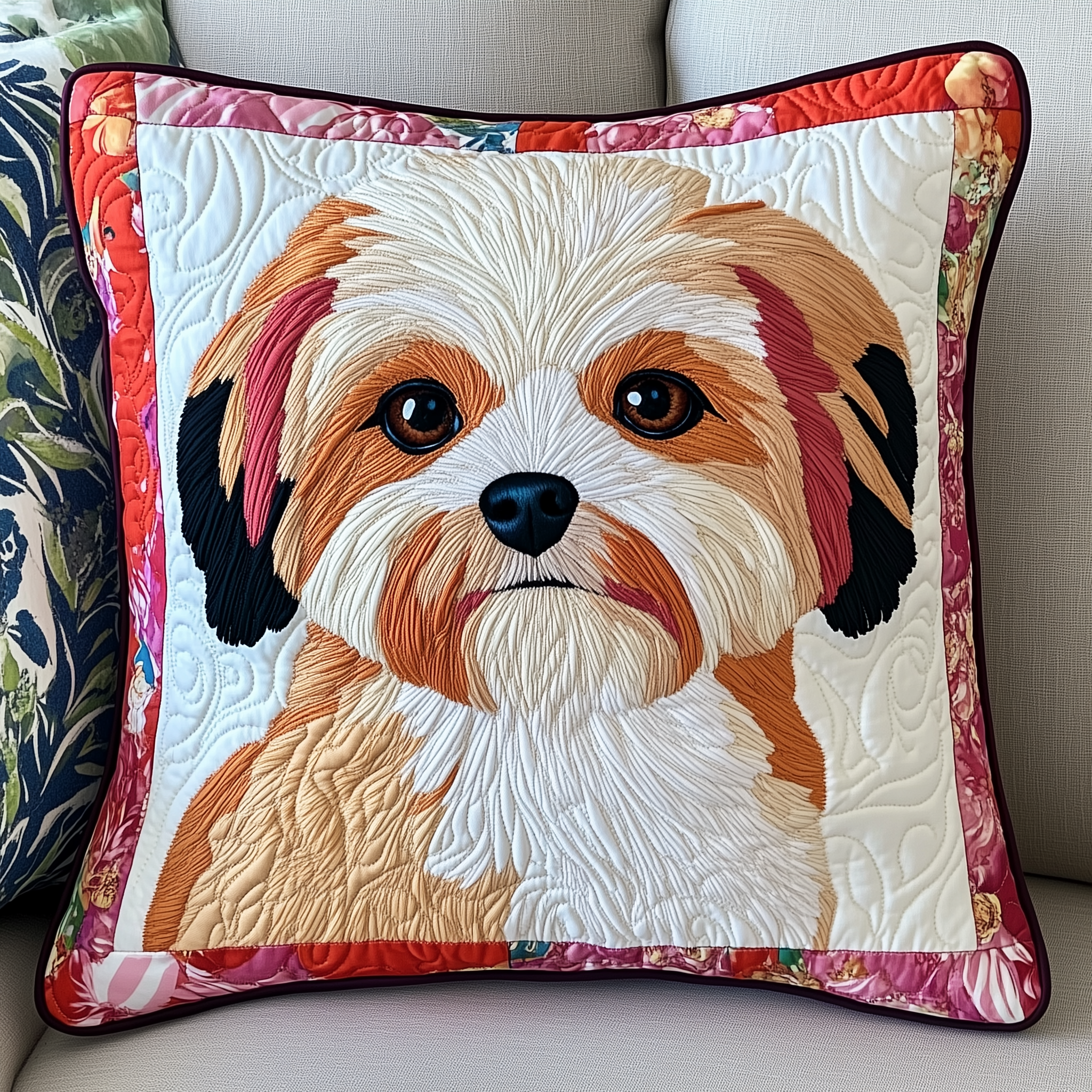 Maltese Quilted Pillow Case Square Pillow Case Best Christmas Gifts For Maltese Owners