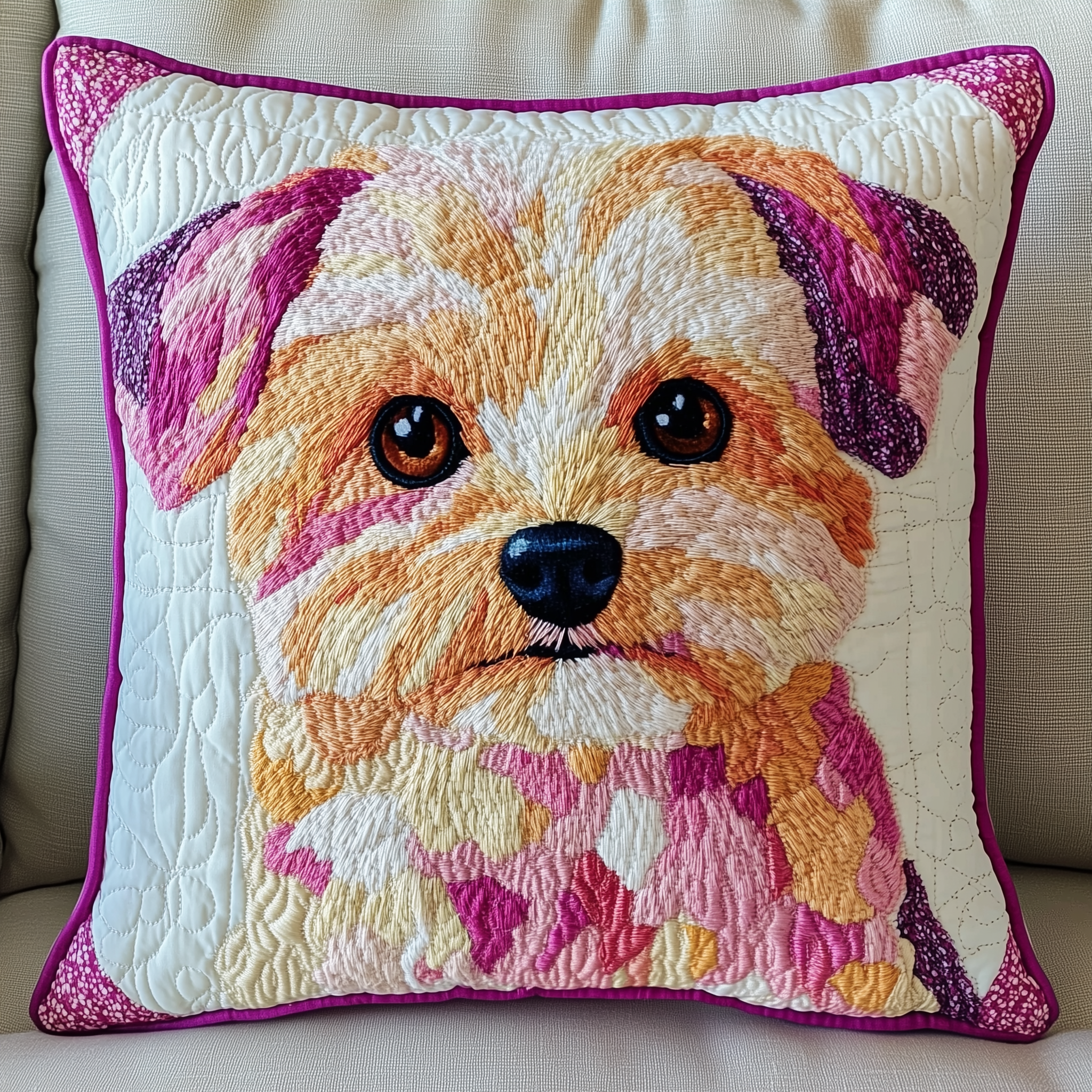 Maltese Quilted Pillow Case Square Pillow Case  Christmas Gifts For Maltese Owners
