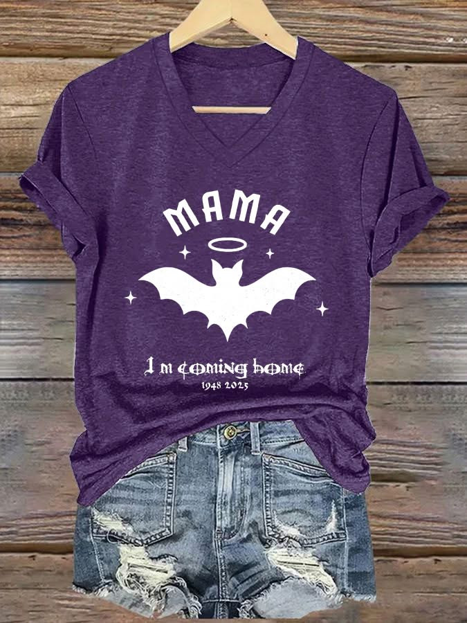 Mama I'm Coming Home V-neck Shirt RIP Ozzy Osbourne Merch Memorial Gifts For Fans