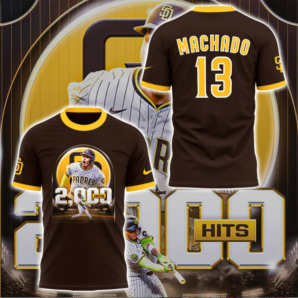 Manny Machado 2000 Hits T-Shirt Best Gifts For Baseball Fans