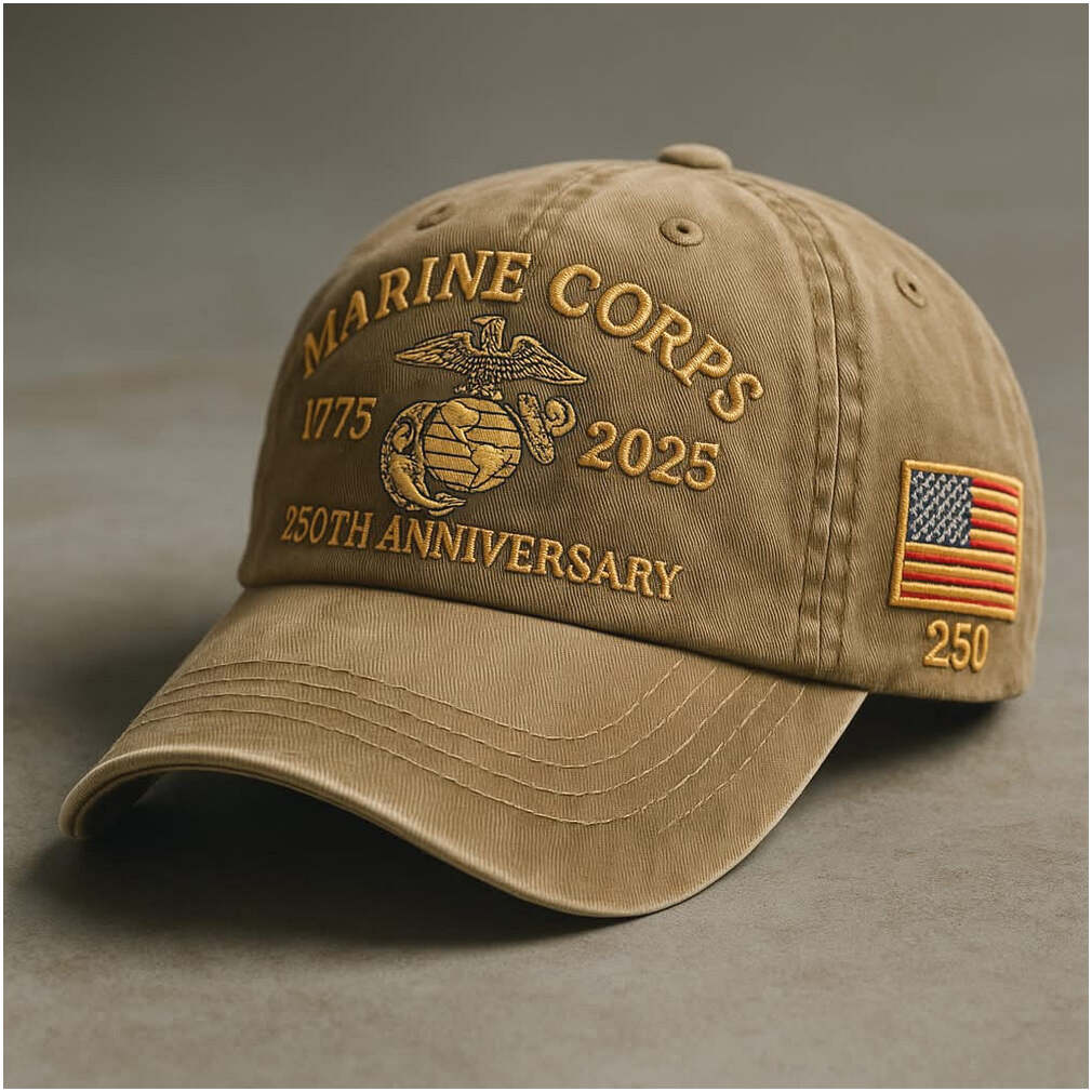Marine Corps 1775 2025 250th Anniversary Hat Embroidered Proud USMC Hat Dad Gifts Gifts For BFF