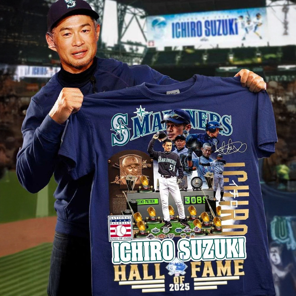 Mariners Ichiro Suzuki Hall Of Fame 2025 T-Shirt Fan Merch Husband Gifts