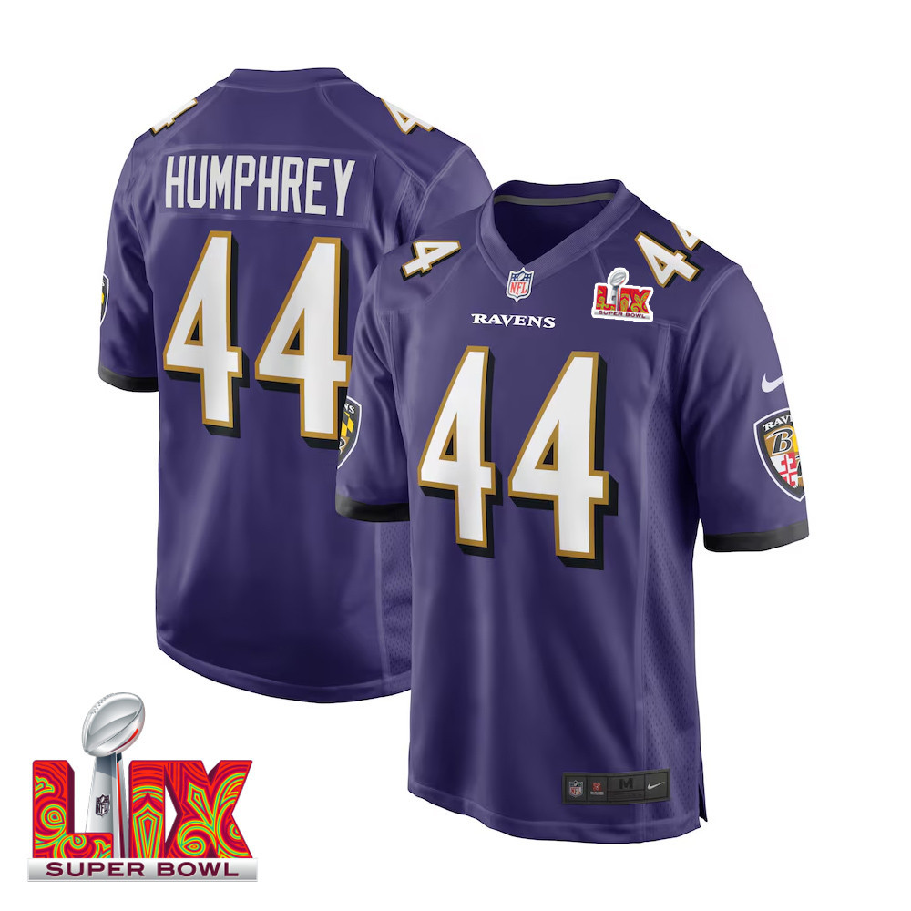 Marlon Humphrey #44 Baltimore Ravens Super Bowl LIX Jersey - Men's - Purple - JS203
