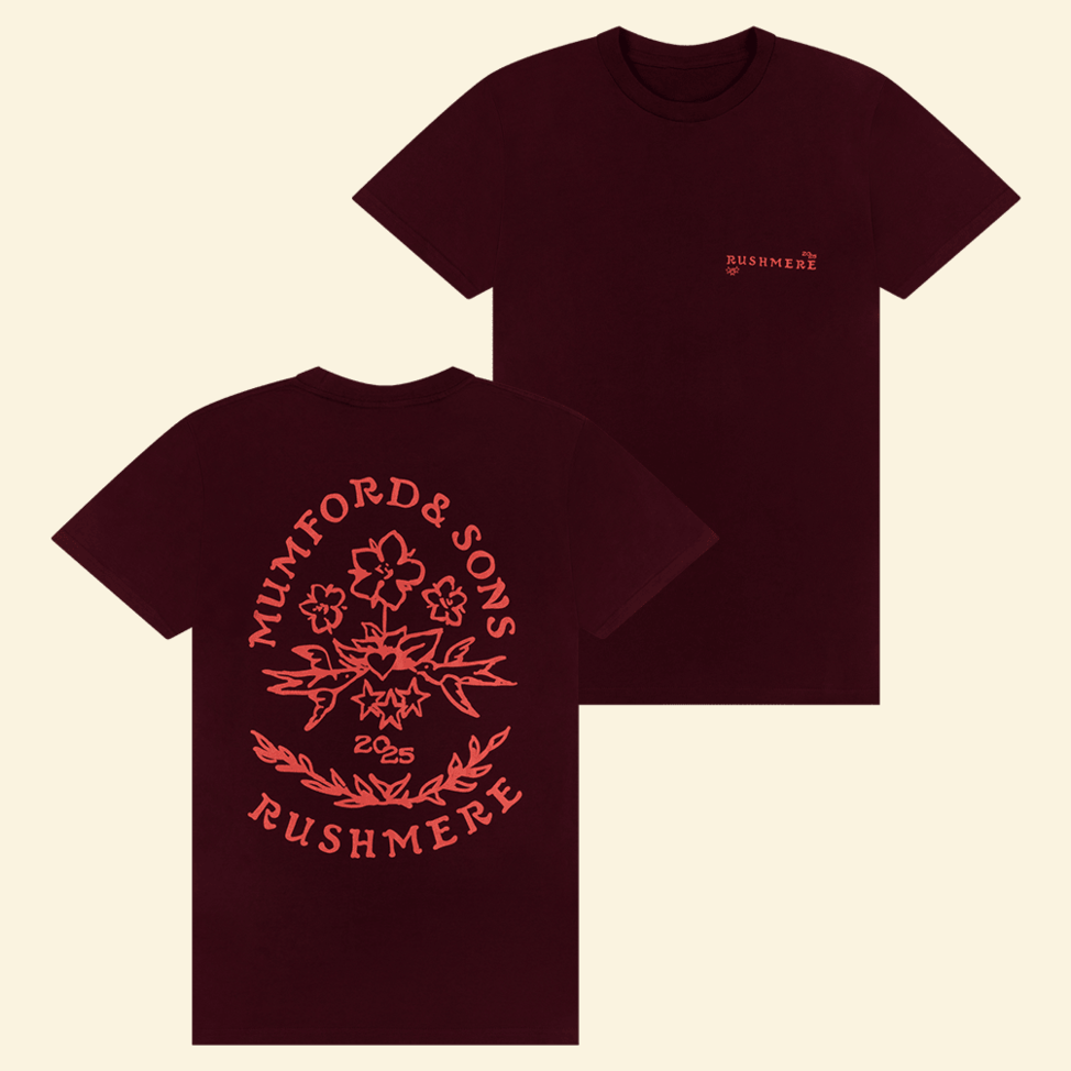 Maroon Stamp Print Shirt Mumford And Sons Merch Music Lovers Gift Band Tee Best Friend Gifts