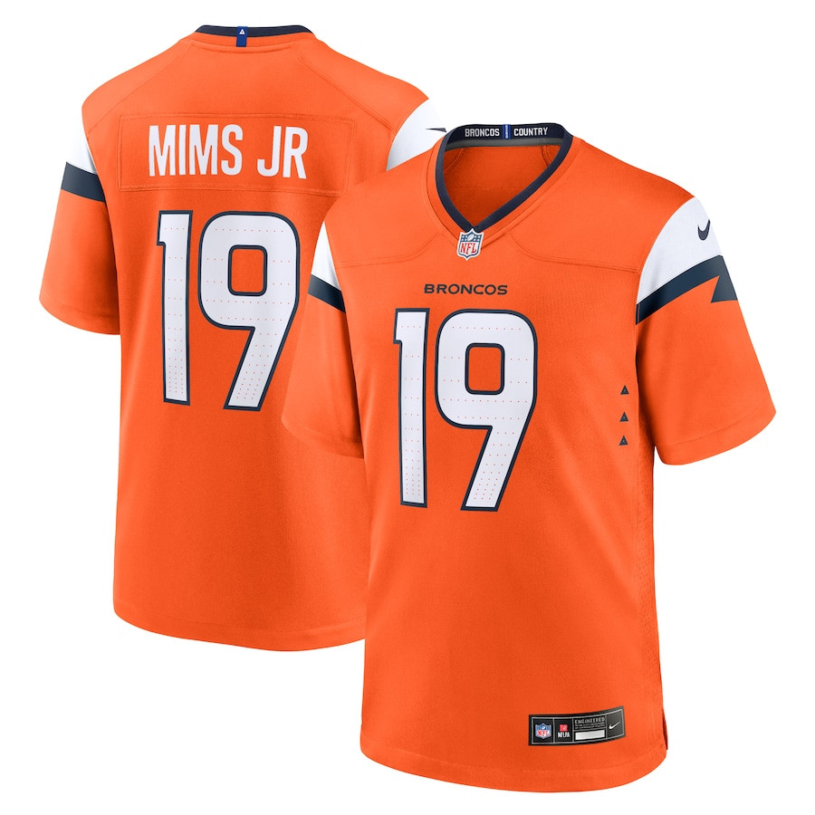 Marvin Mims Jr 19 Denver Broncos Team Game Men Jersey - Orange - JS628