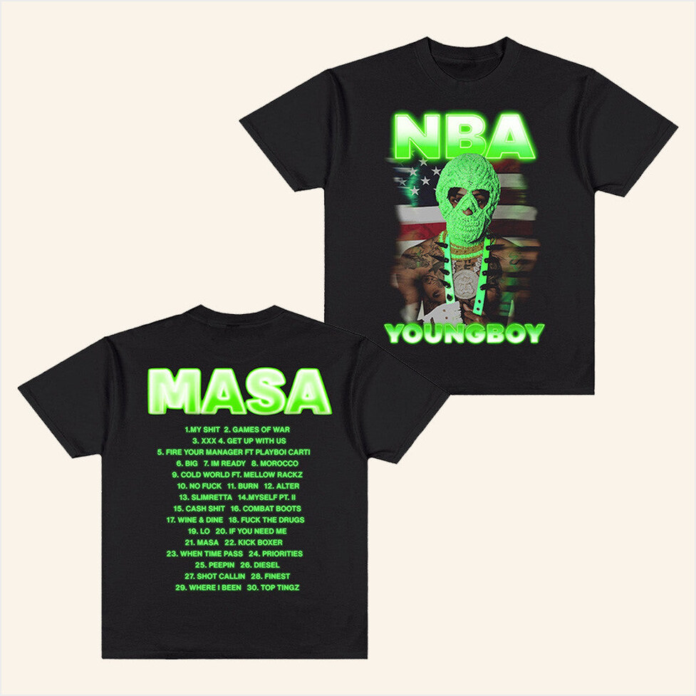Masa Tour 2025 T-Shirt NBA Youngboy Merch MASA Album Tracklist Tees Birthday Gifts For Fans
