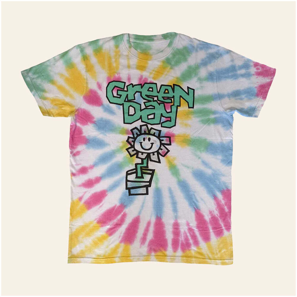 Maverick Supply Merch Green Day Flower Pot Dip Dye T-Shirt Best Gifts For Wife Gifts For Fans