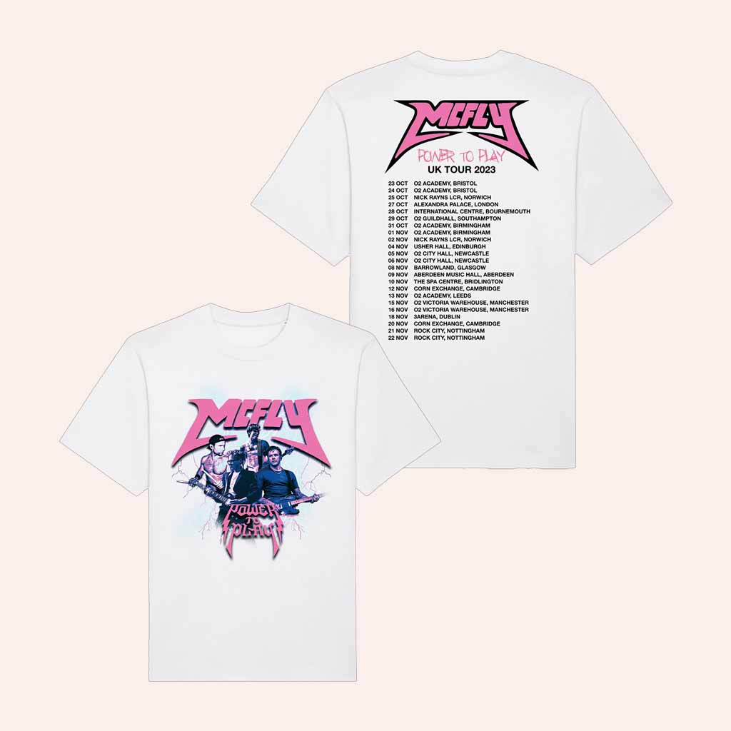 McFly Merch Power To Play Band UK 2023 Tour T-Shirt Gift Ideas For Music Lovers