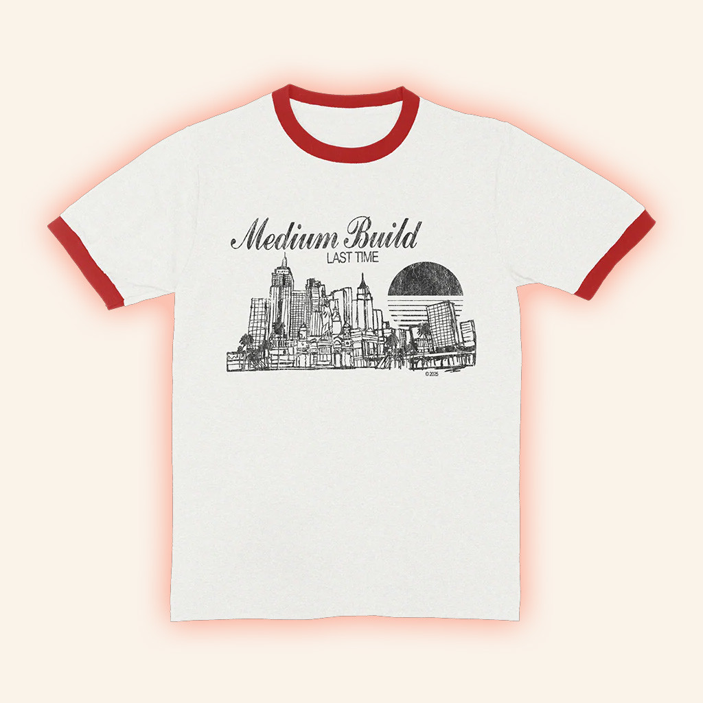 Medium Build Merch Cityscape Ringer T-Shirt Gifts For Boyfriend