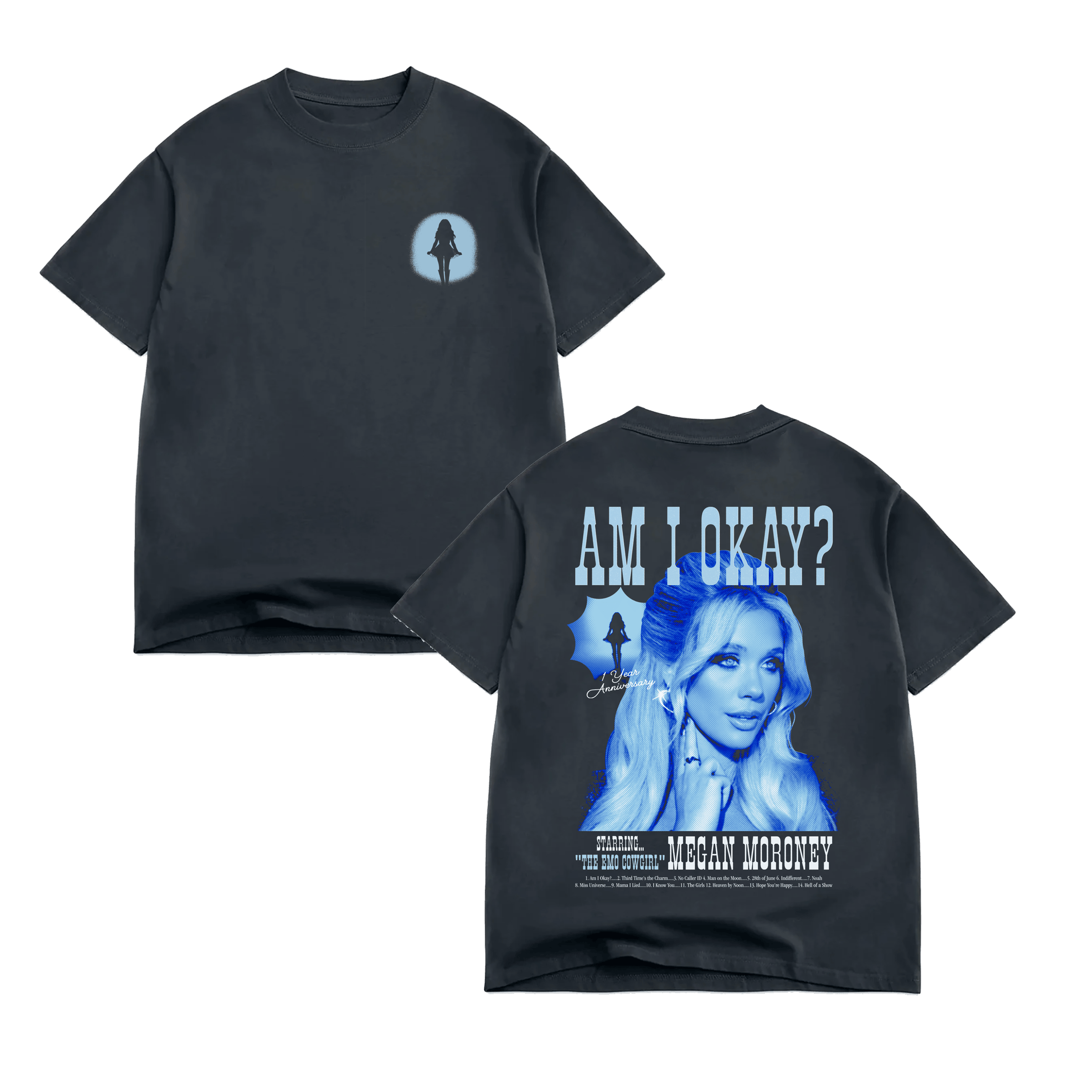 Megan Moroney Merch Am I Okay 1 Year Anniversary Tee Fan Merch