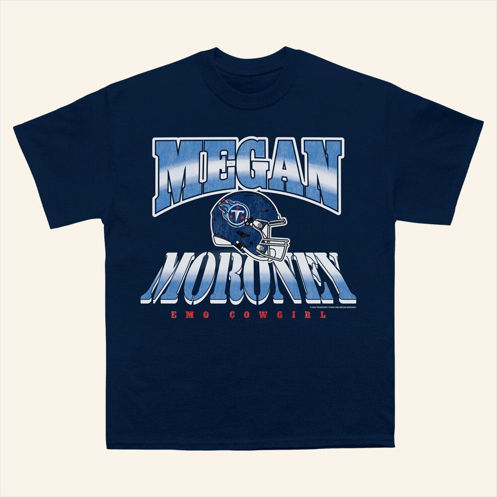 Megan Moroney x Tennessee Titans Helmet Navy T-Shirt Megan Moroney Merch Gifts For Friends