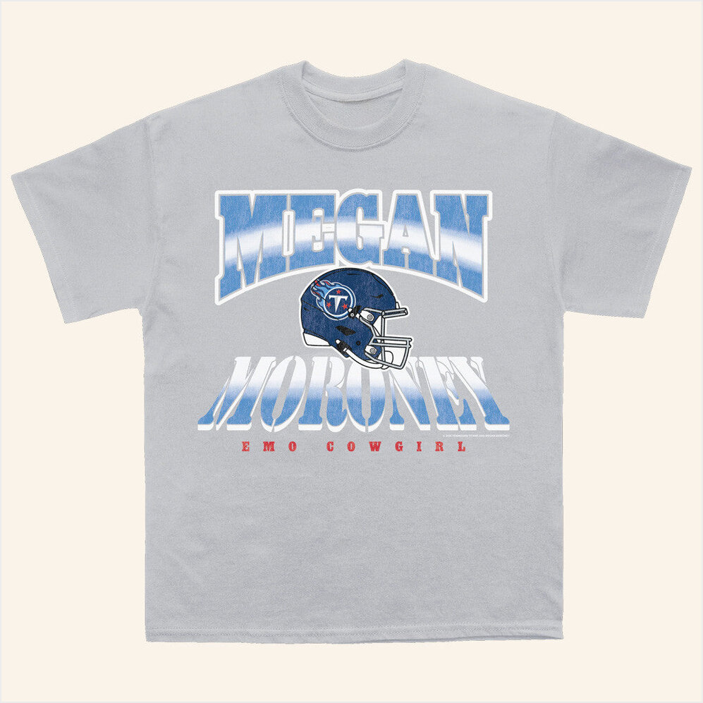 Megan Moroney x Tennessee Titans Helmet T-Shirt Megan Moroney Merch Heather Gray