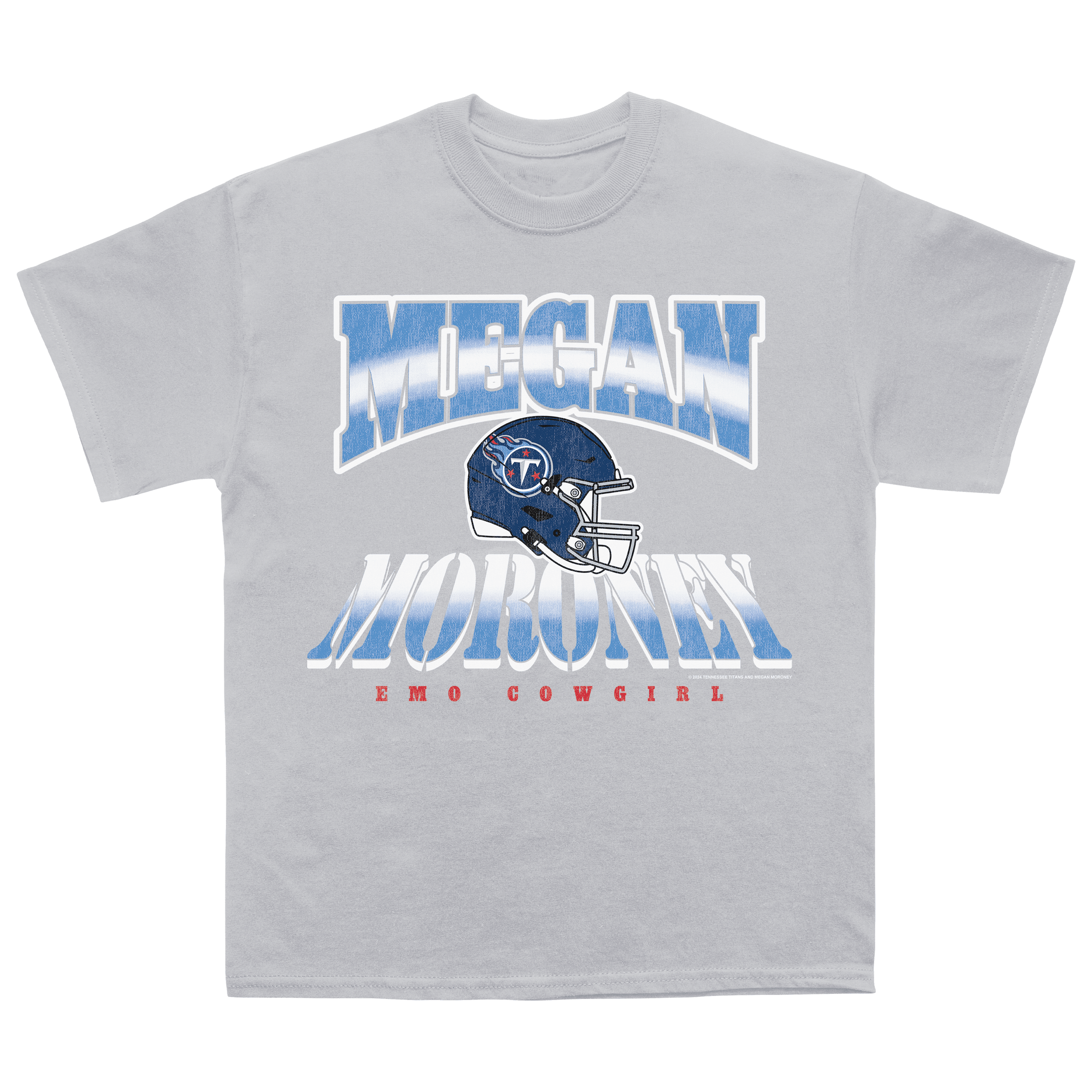 Megan Moroney X Tennessee Titans Helmet Tee Heather Gray Fan Merch