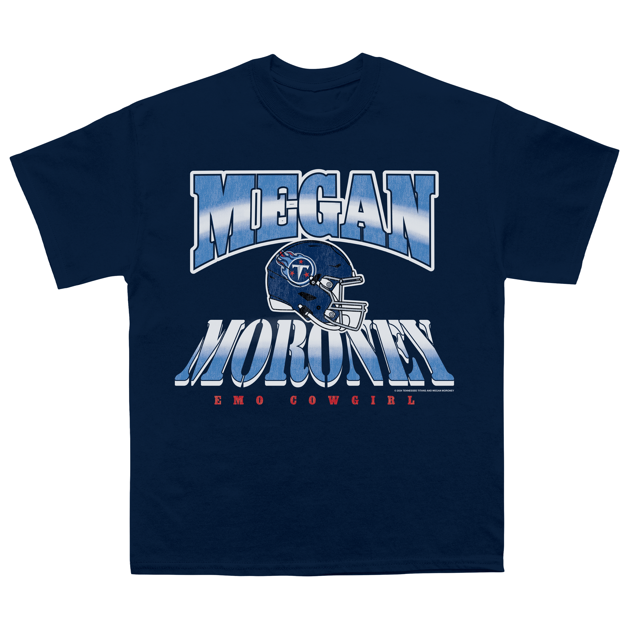 Megan Moroney X Tennessee Titans Helmet Tee Navy for Fans