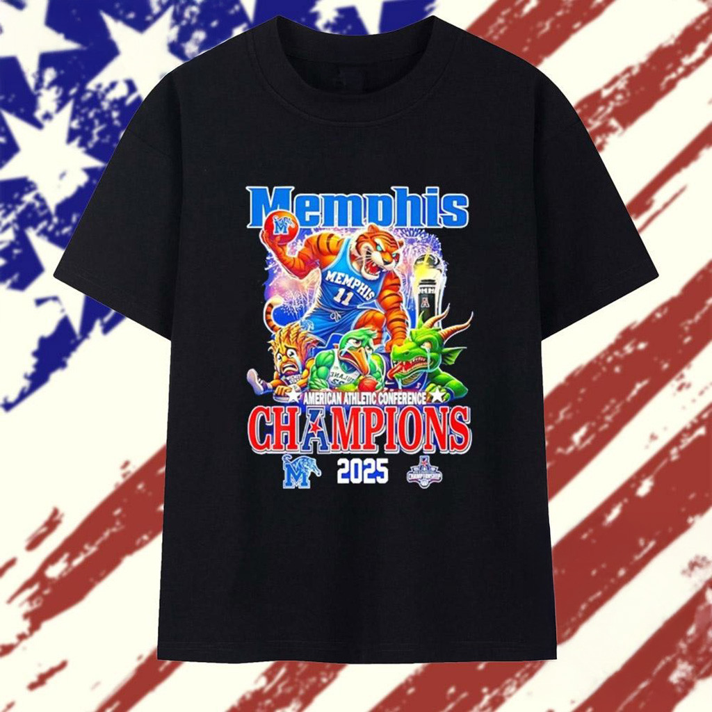 Memphis Tigers 2025 American Athletic Conference Champions T-Shirt Memphis Tigers Merch