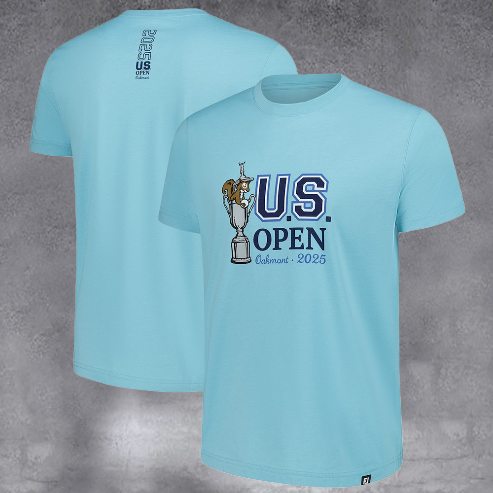 Men's 2025 U.S. Open Aqua Alt Logo T shirt Gifts For Players