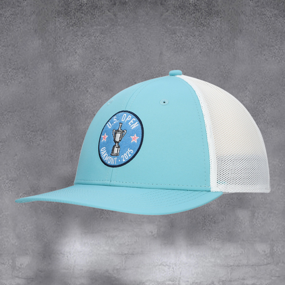 Men's 2025 U.S. Open Aqua Circle Logo Adjustable Embroidered Hat Gifts For Him