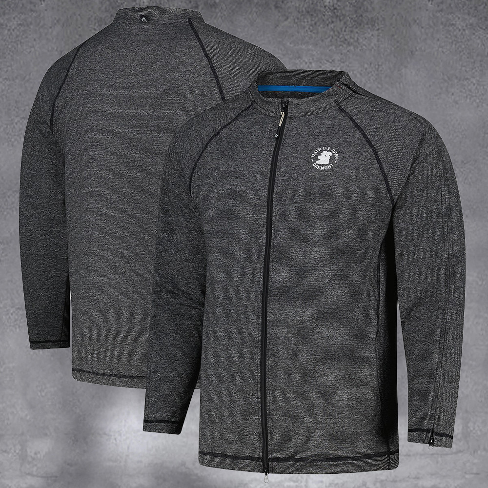 Men's 2025 U.S. Open Black Full Zip Tri blend Trevor Jacket Gifts For Sport Fans