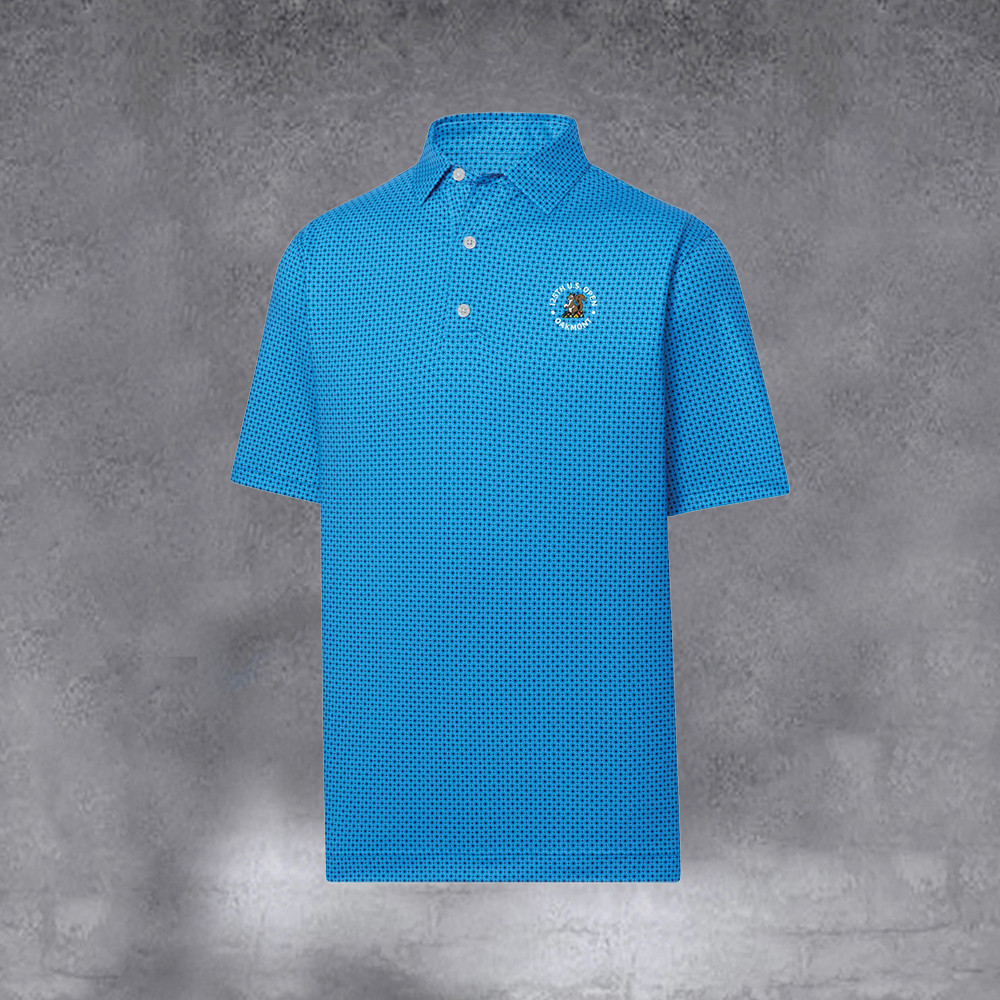 Men's 2025 U.S. Open Blue Dot Geo Print Lisle Polo Gifts For Men