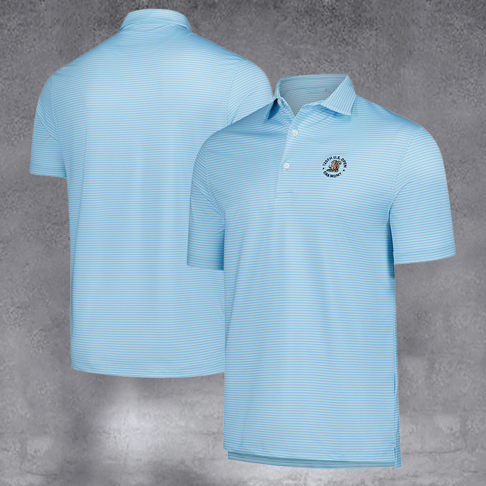 Men's 2025 U.S. Open Championship Aqua Breaker Ecotec Polo Merch Gifts