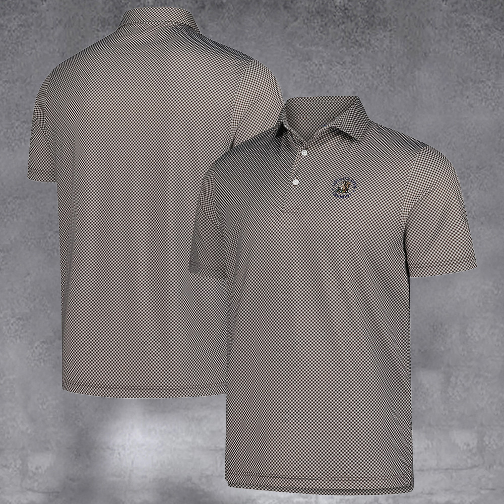 Men's 2025 U.S. Open Championship Espressowhite Gingham Ecotec Polo For Dad