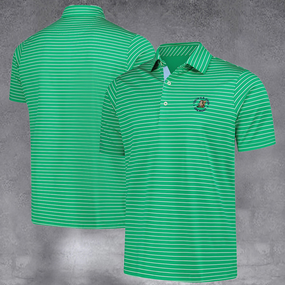 Men's 2025 U.S. Open Green Michael Stripe Polo For Sport Players