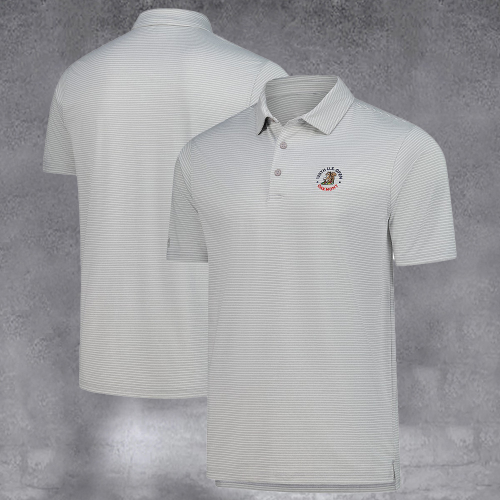 Men's 2025 U.S. Open Heather Gray Scheme Polo Cool Gifts For Golfers
