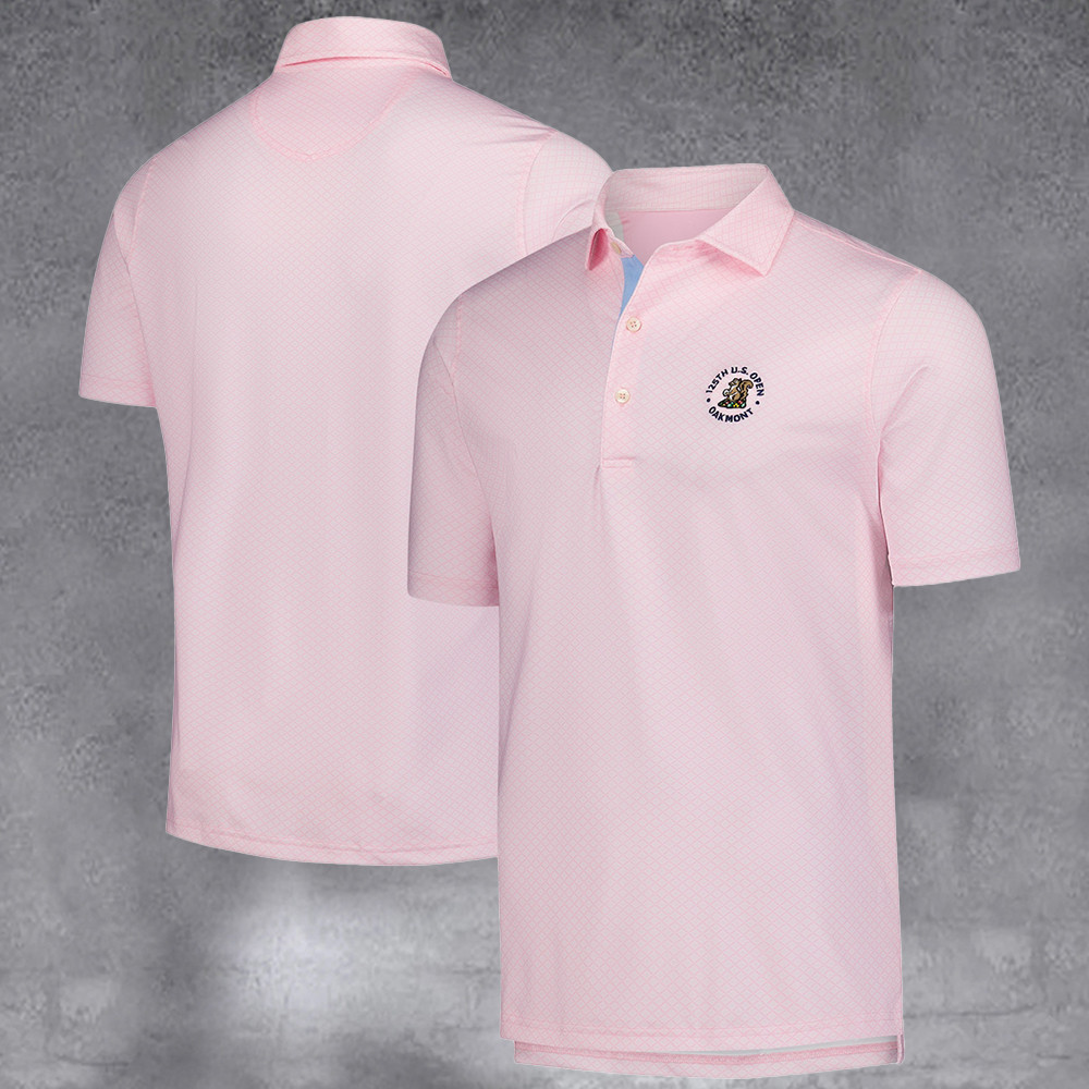 Men's 2025 U.S. Open Pink Palmetto Polo Gifts For Sport Players