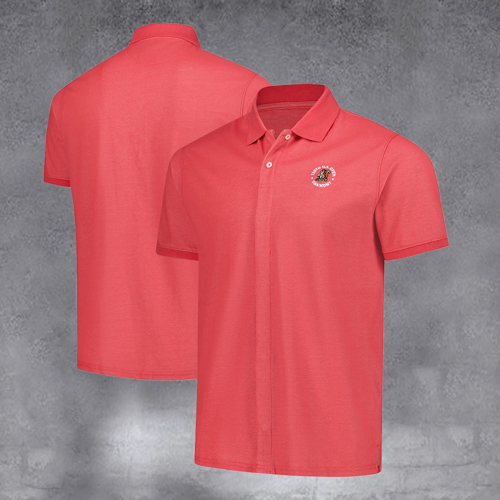 Men's 2025 U.S. Open Red Pique Knit Polo With Magnetic Closures Gifts For Sport Enthusiasts