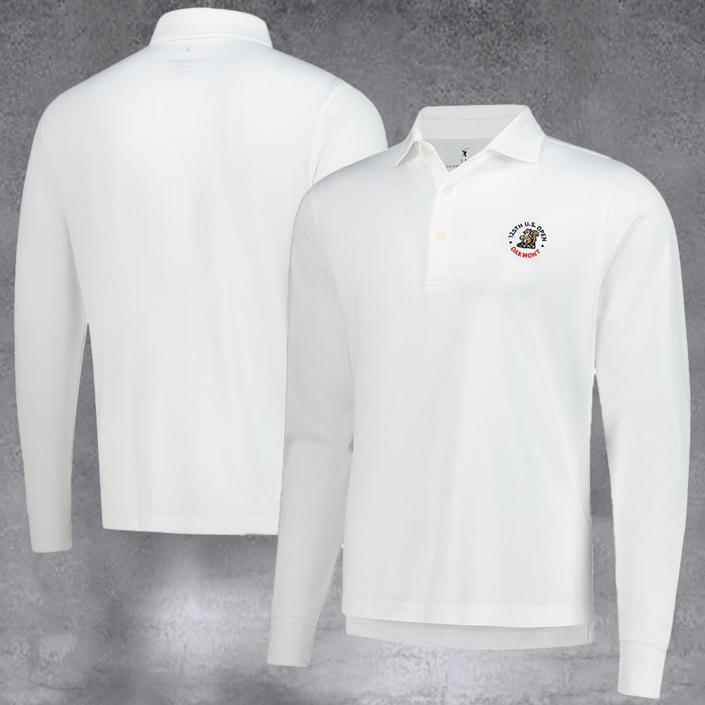 Men's 2025 U.S. Open White Mchugh Long Sleeve Polo Best Gifts For Him