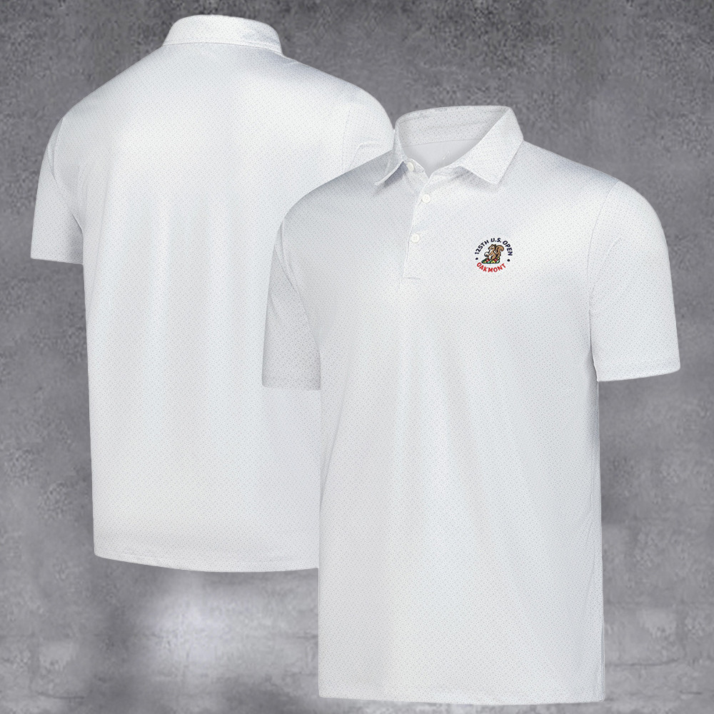 Men's 2025 U.S. Open White Whirl Polo Best Gifts For Sport Players