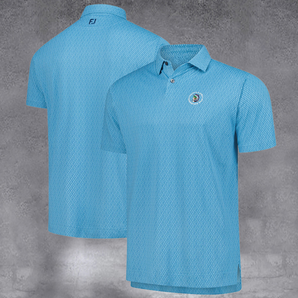 Men's 2026 U.S. Open Light Blue Modernist Geo Pique Prodry Polo Gifts For Men
