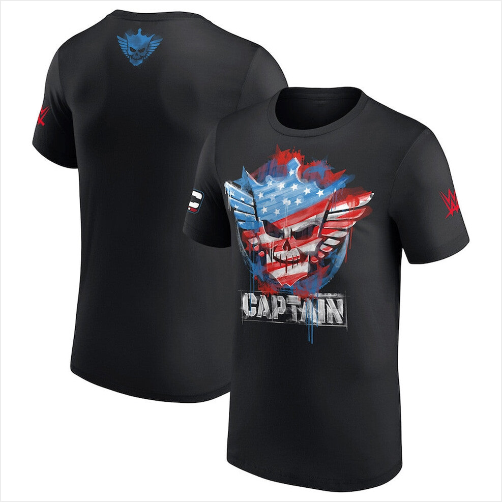 Mens Black Cody Rhodes Captain T-Shirt Cody Rhodes Merch Birthday Gifts For Husband BFF Gifts